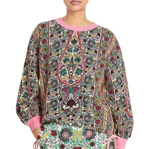 Floral Print Women's Top with Pink Accents